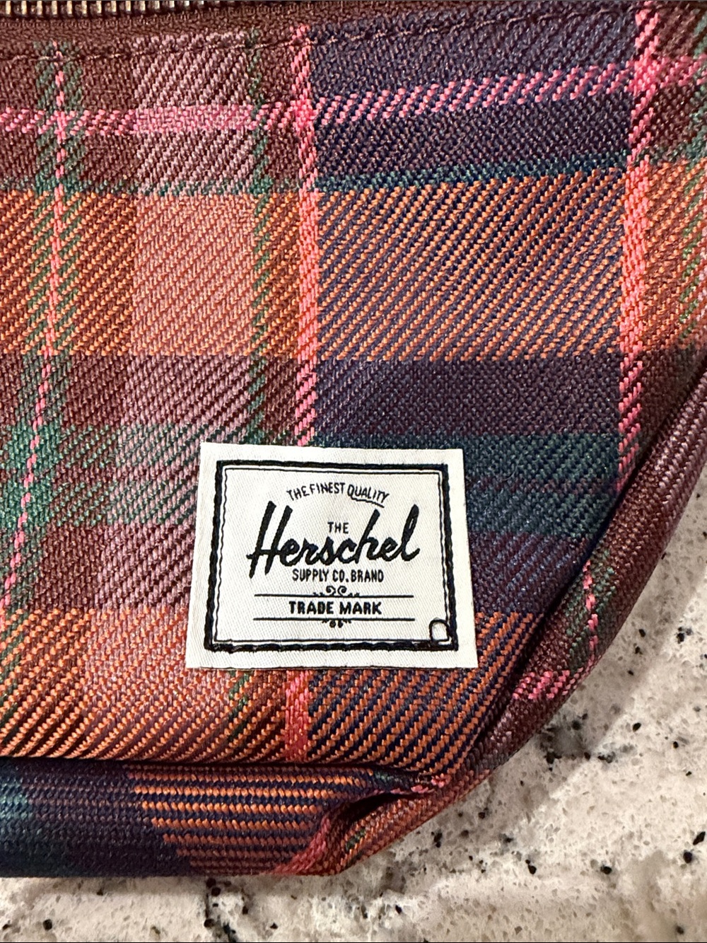 Herschel Supply Company Red Brown Plaid Waist Bag - Picture 2 of 4